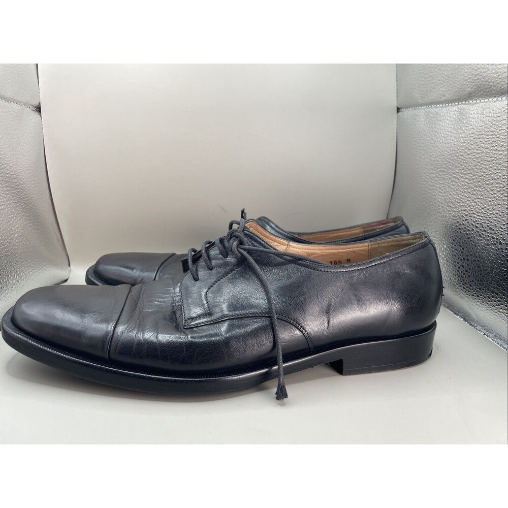 Bruno Magli Branson Oxford Mens 10.5 M Black Leather Cap Toe Lace Up M0032
